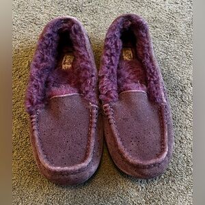 UGG Youth Purple Fleece Moccasin Shoes